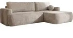 ECKSOFA Marion mit Schlaffunktion & Bettkasten in Chenille Taupe, Beige-Grau, Rechts