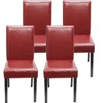 ESSZIMMERSTUHL Rot, Dunkelbraun 4er-Set