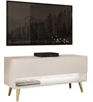 LOWBOARD TV-Schrank CALANTE 90 cm auf schr&auml;gen goldenen Chrom-Beinen