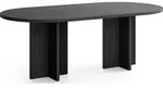 ESSTISCH Aster oval, Esche Schwarz 204/90/75 cm
