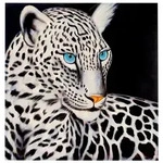 &Ouml;LGEM&Auml;LDE WEI&szlig;ER LEOPARD HANDGEMALT Multicolor
