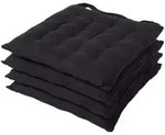 STUHLKISSEN 4er-Set schwarz 40/40/6,5 cm