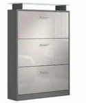 SCHUHSCHRANK Lavia Front in Sandgrau Hochglanz