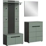 Garderobe CANU 4-teilig Grau, Grau Gr&uuml;n