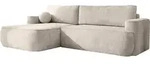 ECKSOFA Marion mit Schlaffunktion & Bettkasten in Chenille Creme, Links 267/154/83 cm