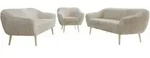 SITZGARNITUR PIRS 3+3+1 - Beige Cord - Holzbeine