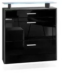 SCHUHSCHRANK Malea Fronten in Schwarz Hochglanz