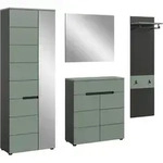 Garderobe CANU 4-teilig Grau, Graugr&uuml;n