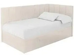 EINZELBETT Jugendbett mit Bettkasten Links, ohne Matratze - LOVY 100x200 Beige