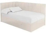 EINZELBETT Jugendbett mit Bettkasten Rechts, ohne Matratze - LOVY 100x200 Beige