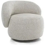 SESSEL Mao, Drehsessel mit runder Form, Beige, Chenille-Stoff