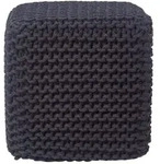 STRICK-POUF schwarz, Sitzw&uuml;rfel 35/35/35 cm