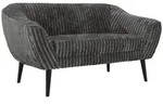 2-SITZER-SOFA PIRS - Grau Cord - Schwarze Beine