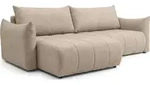 ECKSOFA Liv mit Schlaffunktion & Bettkasten in Cordstoff Beige, Universell 260/154/86
