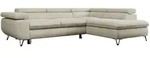 ECKSOFA PEDRO L Beige Velvet - Rechts Seite