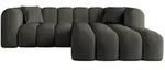 ECKSOFA Ottomane Rechts OLEA-L1 - 231x173x74 cm Schwarz