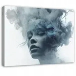 LEINWANDBILD Frau Abstraktion Blau 120x80 cm