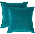 KISSENH&Uuml;LLEN 2er-Set Baumwollsamt petrol 40/40 cm