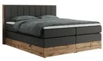 BOXSPRINGBETT BELLISSIMO KING 140/200 Dunkelgrau Kunstleder - H4