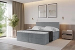 BOXBETT mit Matratze H3 und Lattenrost - TOLO - 200x200 Cord - Dunkelgrau