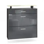 SCHUHSCHRANK Malea Fronten in Grau Hochglanz
