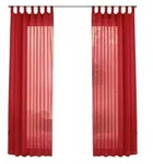 SCHLAUFENGARDINEN Voile 2er Set 225x140 cm Rot