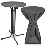 STEHTISCH Bellini &Oslash; 80cm Grau mit Premium Stehtischhusse &Oslash; 80cm Anthrazit