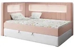 BOXSPRINGBETT JUNIOR GOLD 3 90/200 Rosa/Wei&szlig; - linke Seite