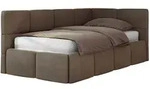 JUGENDBETT ARVO 90/200 - Braun Velvet - ohne Matratze - Rechts Seite