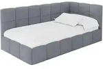 EINZELBETT Jugendbett mit Bettkasten Links, ohne Matratze - LIVY 90x200 Grau