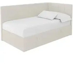 EINZELBETT Jugendbett mit Bettkasten Links, mit Matratze - LOVY 80x200 Beige