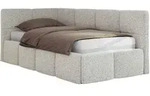 JUGENDBETT ARVO 90/200 - Hellgrau Strukture - Pocket-Matratze - Links Seite