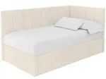 EINZELBETT Jugendbett mit Bettkasten Links, mit Matratze - LOVY 90x200 Beige