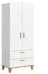 Dreht&uuml;renschrank STELLA Wei&szlig;, Eiche Artisan