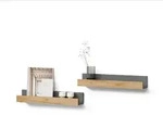 WANDREGAL Lorena Anthrazit/Goldkraft Eiche 60 x 10 cm 2er Set
