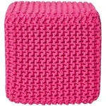 STRICK-POUF pink, Sitzw&uuml;rfel 35/35/35 cm