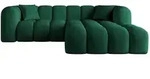 ECKSOFA Ottomane Rechts OLEA-L1 - 231x173x74 cm Dunkelgr&uuml;n
