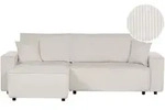 2-SITZER-ECKSOFA Cord cremewei&szlig; linksseitig mit Schlaffunktion Abacka