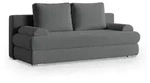 SCHLAFSOFA ASPERO Grau Pl&uuml;sch-Stoff mit Schlaffunktion