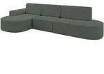 ECKSOFA mit Schlaffunktion Ottomane Links MARI L2-S 368X167X85 Gr&uuml;n Velours