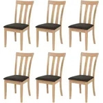 ESSZIMMERSTUHL Schwarz, Braun 6er-Set