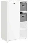 HOCHSCHRANK mit offenen F&auml;chern und T&uuml;r BZR218-W