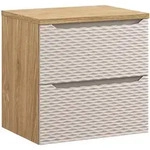 WASCHBECKENUNTERSCHRANK Ocean 2 Schubladen Cashmere mit Eiche - 60 x 46 x 59 cm