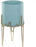 PFLANZENST&Auml;NDER Metall blau/gold 39 cm Kalandra
