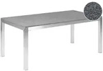 GARTENTISCH Edelstahl/Granit grau poliert 180/90 cm einteilige Tischplatte...