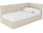 EINZELBETT Jugendbett mit Bettkasten Links, ohne Matratze - LIVY 100x200 Beige