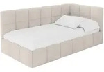 EINZELBETT Jugendbett mit Bettkasten Links, ohne Matratze - LIVY 100x200 Beige