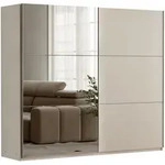 SCHWEBET&Uuml;RENSCHRANK IVERN 200/215/65 cm 2-t&uuml;rig mit Spiegel Beige