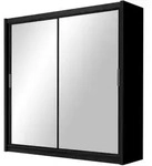 SCHWEBET&Uuml;RENSCHRANK NAMI 120/215/61 cm 2-t&uuml;rig mit Spiegel Schwarz