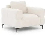 SESSEL Cardea in Bubble-Optik aus weichem Creme Strukturstoff mit hohem Sitzkomfort